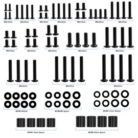 92 Pcs M4 M5 M6 M8 Screws for TV Bracket Screws for Back of TV Bracket Bolts, TV Wall Mount Screws Kit, TV Mounting Screws, TV Mount TV Stand Screws Hardware for Most TVs Monitors up to 80