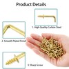 AUXBC 150PCS Mini Right Angle Screw Hooks 1/2 Inch Brass