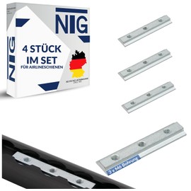 Set of 4 slot nuts for airline rails made of steel, galvanised 3 x M6 thread, fitting, lashing rail adapter, fitting for motorhome, caravan and small transporter