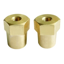 Ampper 5/16"-18 Thread Female Brass Battery Terminal Post Adapter Battery Terminal Charging Posts for 5/16"-18 Stud Extension, Pack of 2