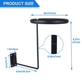 Toolly Wall-Mounted Motorcycle Accessories Helmet Holder Metals Hanger Multifunctional Helmet Rack with Sponge Tubes and Expansion Screws