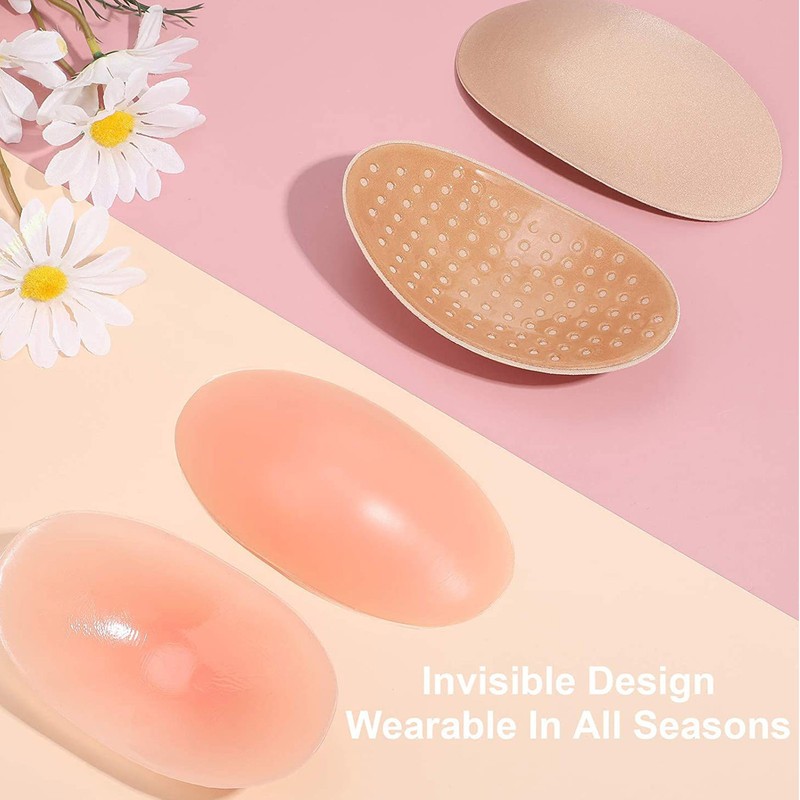 4Pairs Silicone Shoulder Pads Soft Breathable Invisible Removable Prevent Slip