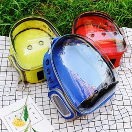 Pet Carrier Backpack Bearded Dragon Carrier Cat Backpack Bird Rabbit Guinea Pig Small Animal Carrier Backpack with Clear Bubble Window Ventilated Space Capsule Design Black and White Grey Red Yellow