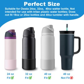 yoelike Silicone Water Bottle Boot for Owala 24 oz, 2PCS Anti-Slip Protective Sleeve for FreeSip/Twist/Flip, Watter Bottle Accessories, Bottom Bumper Cover, Dishwasher safe, BPA Free
