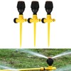 LXLM 360° Rotating Garden Lawn Sprinkler, Yellow, Rotary, 3PCS