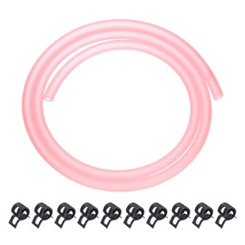 uxcell 3.3 Feet Fuel Line Hose, 3/16 Inch (5mm) ID Silicone Fuel Line with 10pcs Hose Clamps, Petrol Gas Tube for Motorcycle, Dirt Pit Bike, ATV, Snowmobile, Pink