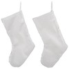 Transpac Plush Fuzzy Silver & Gold Snowflake Stocking, Set of