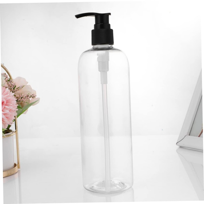 CAXUSD 4pcs Press Pump Emulsion Bottle Transparent Refillable Container Black