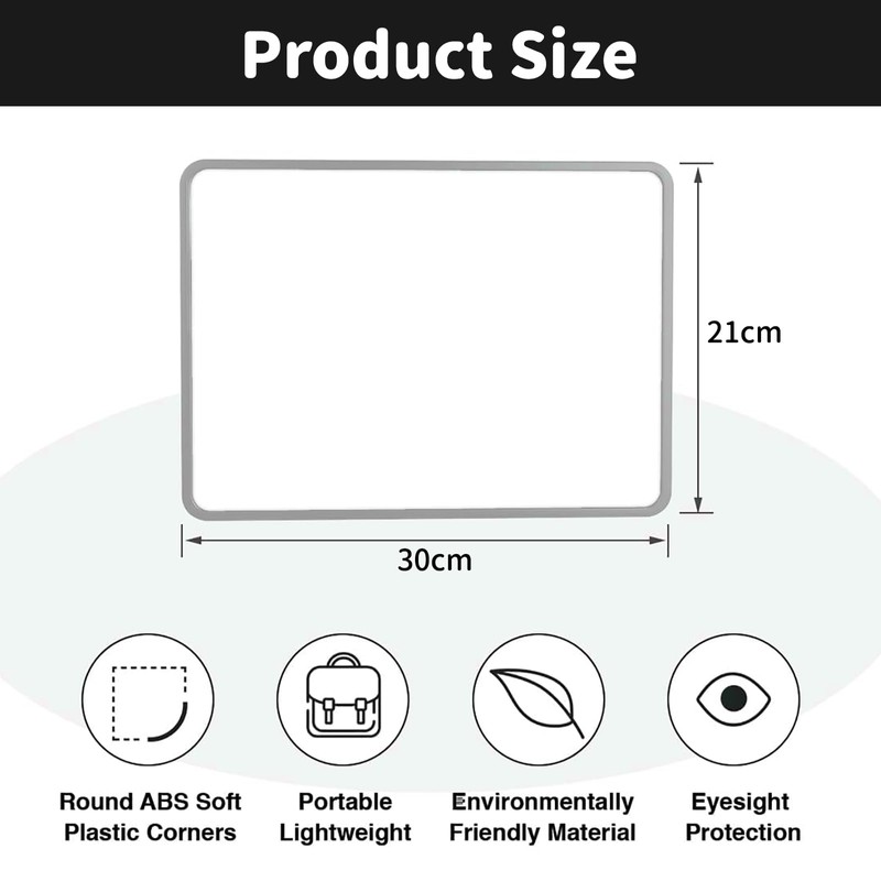 KIPTVO Dry Erase Whiteboard, A4 Size Small Double Sided White