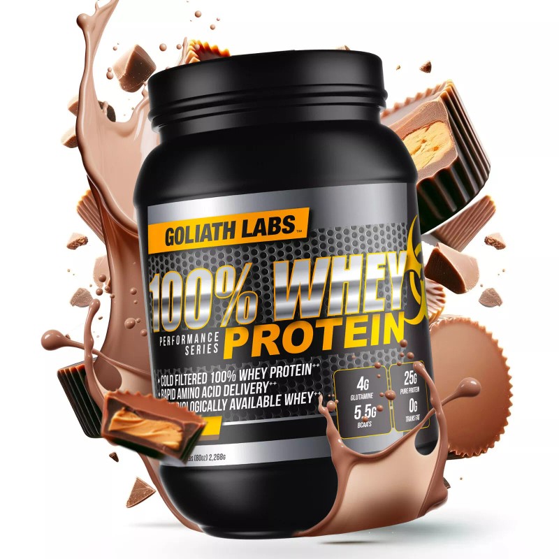 Goliathlabs Whey Protein,68 Servings 10LB, Chocolate - Chocolate Peanut butter