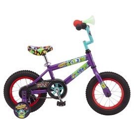 Pacific Funny Monsters Character Kids Bike for Boys and Girls, Ages 3-5 Year Old, 12-Inch Wheels, Steel Frame, Coaster Brakes, Adjustable & Quick Release Seat, Purple