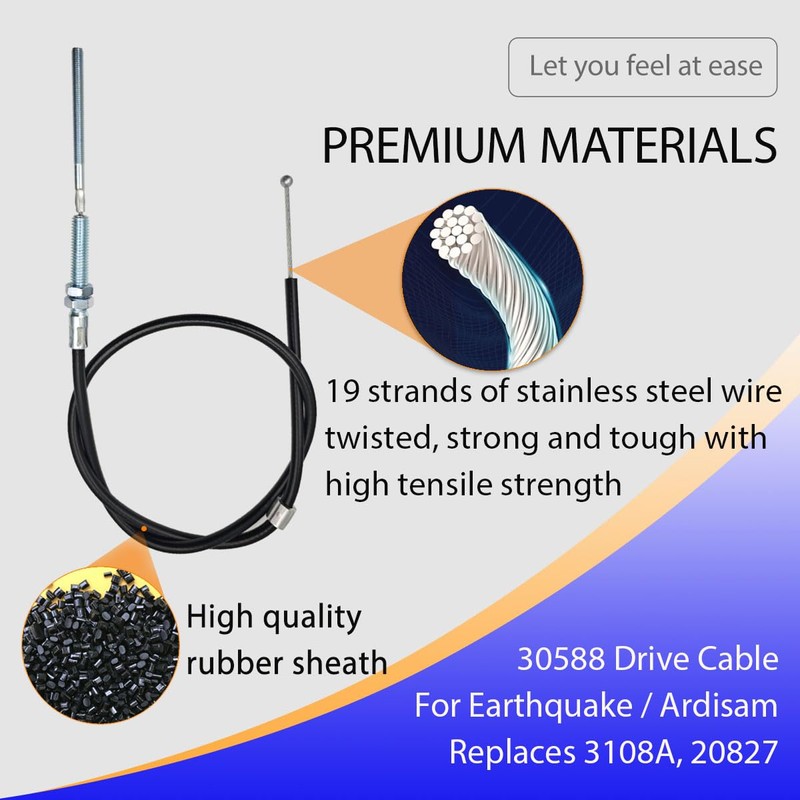 30588 Front Tine Tiller Cable - Compatible with Earthquake 20908/20970