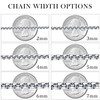 Monily 2-7 mm 16-36 In Square Rolo Stainless Steel Chain