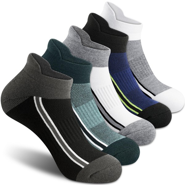 Gonii Men's Running Athletic Ankle Socks - Thick Cushioned Low