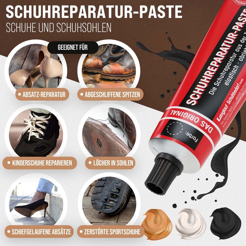 Langlauf shoe supplies repair paste for shoes and sole repair.