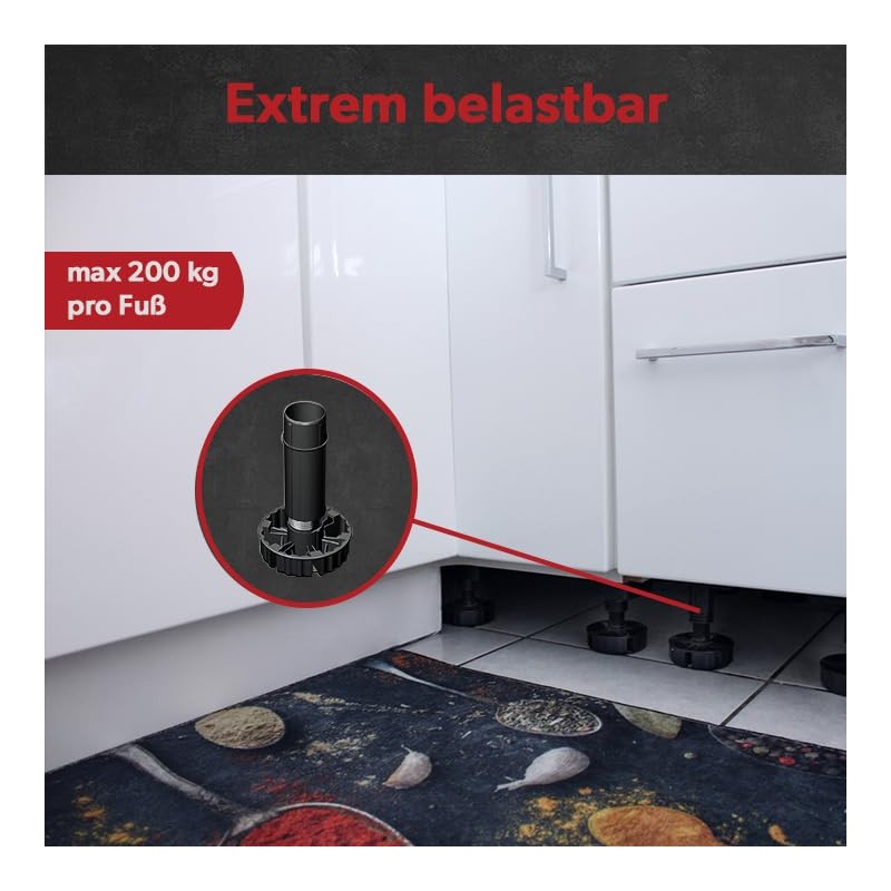 siwitec 20 x Black Base Foot Complete Set 100mm Includes