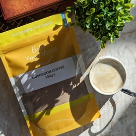 Better Food Mood Mushroom Coffee Instant 100g | FOCUS - Lions Mane Chaga Ashwaganda Mild Coffee Powder Blend