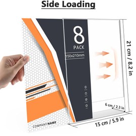 SENENQU Pack of 8 Acrylic Stands DIN A5 Table Stands Slanted L Stand Acrylic Table Stand A5 Plexiglass Stand for Counter Stands, Restaurant, Office, Advertising Stands, Shop