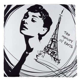 JWSilk Women's Large Square Fashion Silk Scarf (Audrey Hepburn)