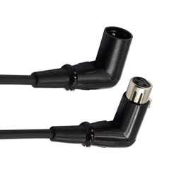 LoongGate Right Angle Male to Female XLR Cable - Premium Microphone DMX Signal Cable for Equilibrium / Mixer / Amplifier / Powered Speakers and Other Pro Devices (1 m / 3.2 ft)