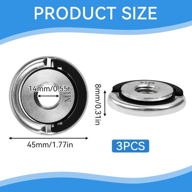 Huucozn Set of 3 Quick Release Nuts for Angle Grinder
