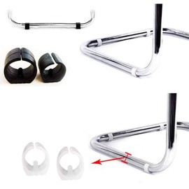 Zaky Pack of 15 Clamping Shell Gliders Chair Glides Floor Glides for Diameter 15-17 mm Silencer Furniture Gliders for Round Pipes White (16 mm)