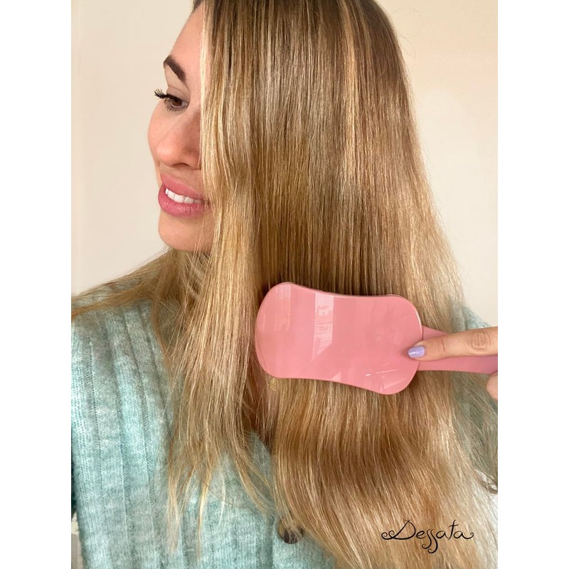 DESSATA Detangling Anti-Tangle Hair Brush with Handle Black