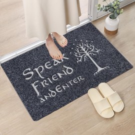 Door mat Outside Entrace,Speak Friend and Enter Black Doormat,Front Funny Door Mat Rubber Backing Non Slip Welcome Mats Entryway Embroidered Doormat Indoor Outdoor Floor Mats 30 * 18