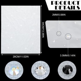 Maysing 15 Sheet Iron-on Rhinestone Sheets Transfers for Clothing 2mm, 3.5mm Glitter Hotfix Crystal Decals 3 Styles Round Rhinestones Hot Melt Patches for T-Shirt Jeans Clothing Embellishment