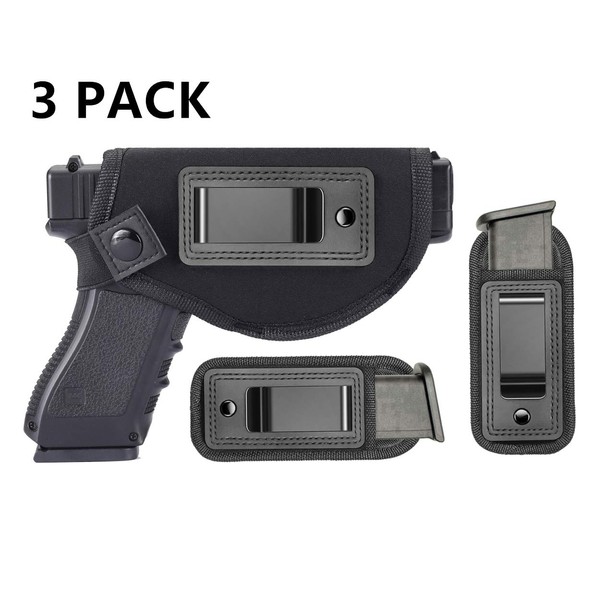 TACwolf Holster Magazine Pouch for IWB Concealed Carry Inside Universal Fits Springfield Armory XD XDM Glock 19 17 26 27 43 S&W M&P Shield 9/40 1911 Taurus PT111 G2 Sig Sauer Ruger