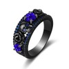 Retro Stainlless Steel Black Gold Plated Skull Ring Ring punk