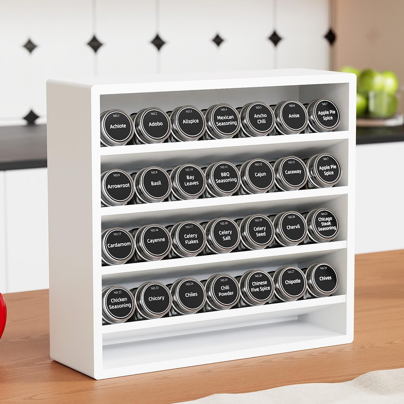 Orimade 4 Tier Spice Rack Organizer for Cabinet, Freestanding Bamboo