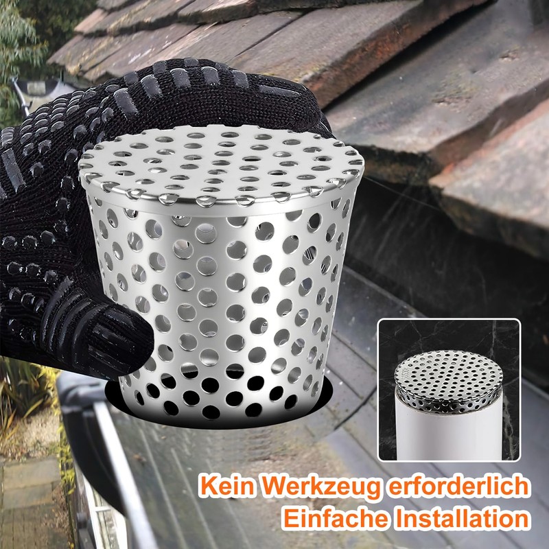KOVSGQ Gutter Leaf Protection Rain Gutters Leaf Protection Downpipe Filter