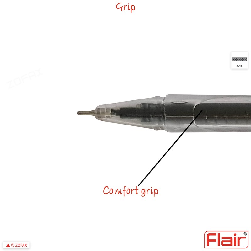 5 x 0.5mm FLAIR Hydra BLACK Gel Pens Easy Grip