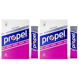 Propel Powder Packets, Berry With Electrolytes, Vitamins and No Sugar, 20 Count (Pack of 2) - in GARIZZE Box