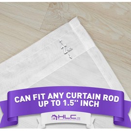 HLC.ME White Window Curtain Sheer Voile Panels for Small Windows, Kitchen, Living Room and Bedroom (54 x 54 inches Long, Set of 2)