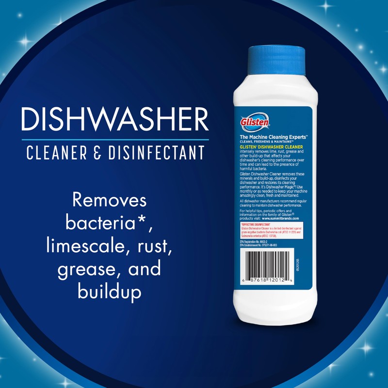 Glisten Dishwasher Magic Machine Cleaner and Disinfectant 2-Pack and Dishwasher