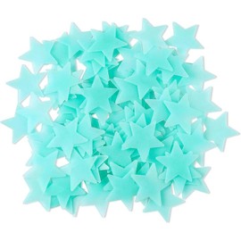 Star Shaped Sticker, 100pcs Glow in The Dark Sticker Room Decor, Waterproof Self Adhesive Wall Decal, Decorative Sticker for Home Bedroom Living Room - Color: Blue, Specification: 100pcs