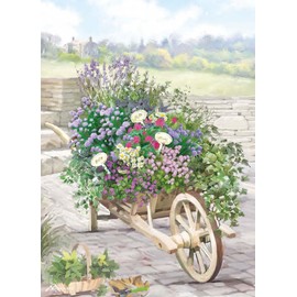 COUNTRY CARDS WHEELBARROW AND HERBS BLANK CARD 10912BL