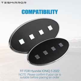 Morse Code Emblem for Hyundai Ioniq 5 Accessories 2022 2023 Front & Rear (Matt Black+Matt Sliver Dots)