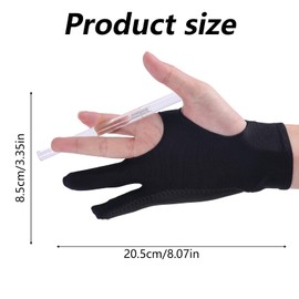Black Drawing Glove, 3-Layer Palm Rejection Digital Art Glove Right Hand and Left Hand Two-Finger Artist Gloves Graphic Tablet Accessories for Sketching Painting