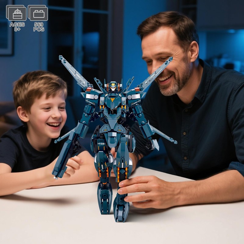 HIGH GODO Attacker Mech Robot Transforming Building Blocks Set for