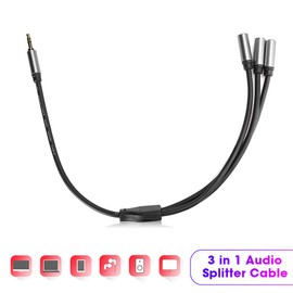 Stereo 3 in 1 Audio Splitter Cable, 3.5mm 1 Male to 3 Female Audio Cable, MP3 Headphone for Tablet for Phone (#1)