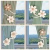 Meplait 4 Pack Flower Curtain Tiebacks, Boho Curtain Holdbacks, Beige&Khaki