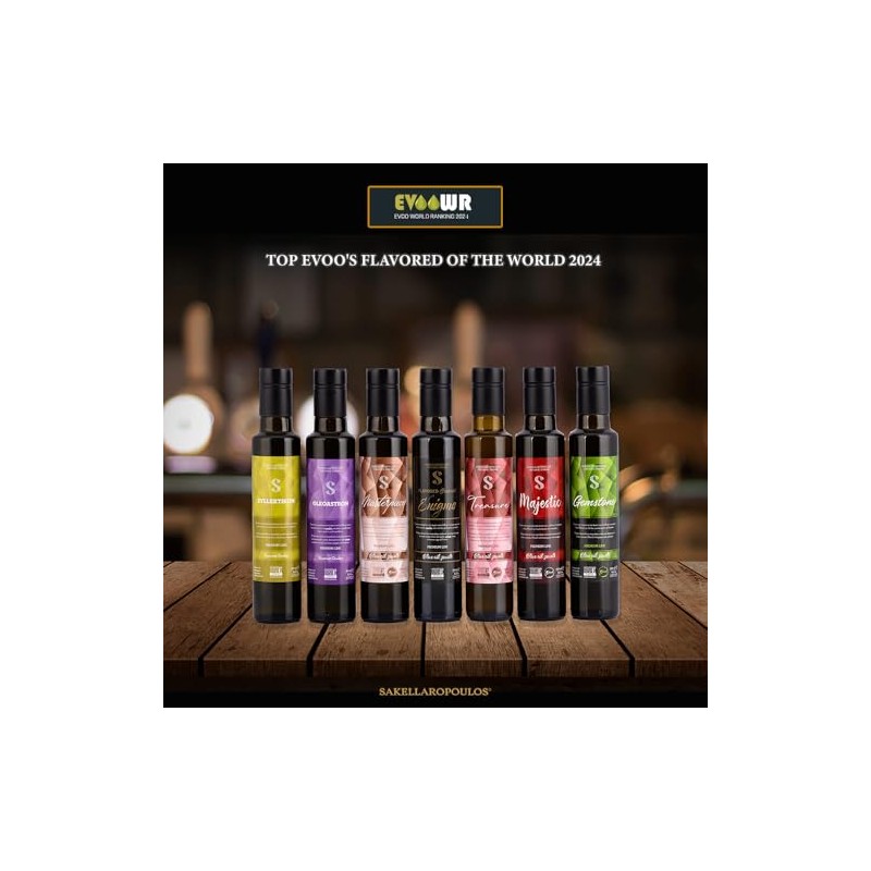 SAKELLAROPOULOS ORGANIC FARMS S OLEOASTRON Premium Gourmet Flavored Extra Virgin