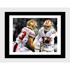 Generic Framed Brock Purdy and Christian McCaffrey - Championship Backfield - San Francisco Football (Black, 16x20)
