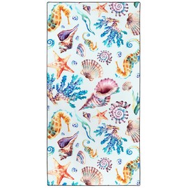 Rstick Seashells Beach Towel Oversized 36"x72" Quick Dry Thin Lightweight Bath Towel for Pool Travel Yoga