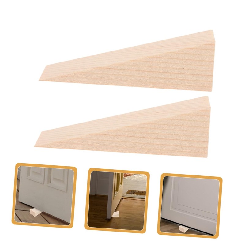 STOBOK 4sets Wooden Door Wedge Stopper Mute Door Stopper Wall