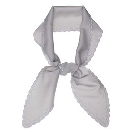 Allegra K Women's Silk Scarf, Ribbon Scarf, Lace, Embroidered, Solid, Fine, Neckerchief, Hair Ornament, Bandana, gray