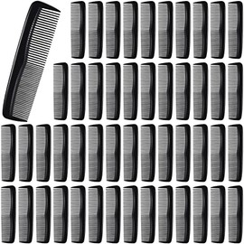 50 Pcs Pocket Combs for Men 5 Inch Cutting Comb with Wide and Fine Teeth Plastic Black Professional Barber Haircut Comb Small Anti Static Combs for Women Grooming Accessories for Beard, Detangling